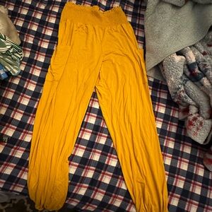Yellow parachute pants